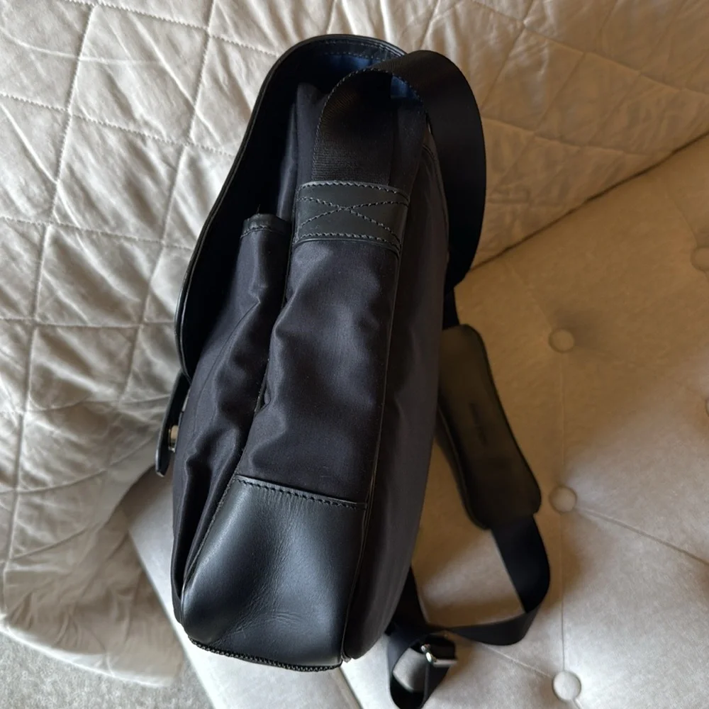 Cole Haan Black Leather Trim Messenger Bag